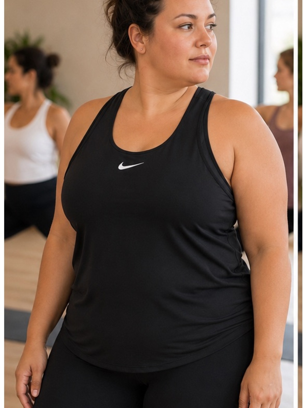 Nike Black Women's Athletic Tank with Drifit Centered Swoosh 1X
